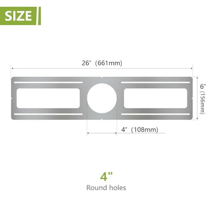24-Pack New Construction Mounting Plate, 4Inch, LED Recessed Lighting Housing Kits, Flat Steel Rough-in Bracket Fixture for LED Light Bar, Shallow Recessed Lighting Housing Plate - color: Symmetric 4", size: 24 Pack