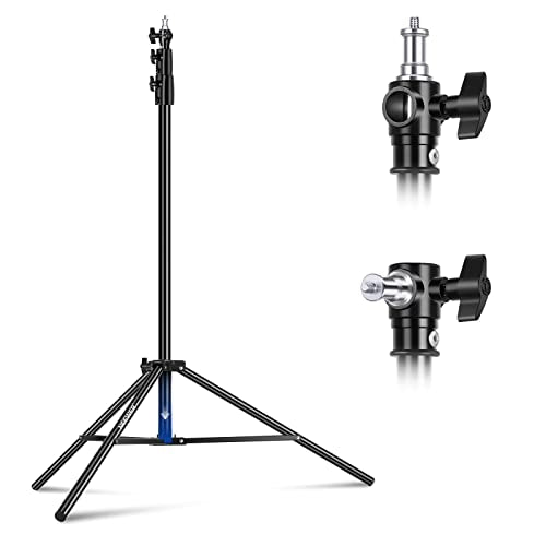 NEEWER 8.5ft/2.6m Air Cushioned Light Stand, Heavy Duty All Metal Tripod Stand with 1/4" to 3/8" Reversible Spigot, 3 Way Mounting Interface & Metal Locking Knobs, Max Load 5.5lb/2.5kg, ST-260AC | Metal Stand, 1/4" to 3/8" Reversible Spigot, 3 Way Mountin