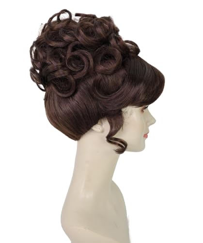 American Rapper Curly Updo High Fashion Wig for Women - Celebrity Style Wig | Elegent Choice for Cosplay Events, Halloween Parties & Themed Performances - Brown - color: Brown