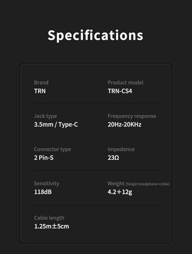 FEDAI TRN CS4 in Ear Monitor Earphone, TRN in-Ear Earbuds with 10mm Dual Magnet Dynamic Driver and New Silicon-Crystal Composite Over Ear Headset with Detachable 2 Pin 0.75MM Cable(with mic,Clear) - size: With mic