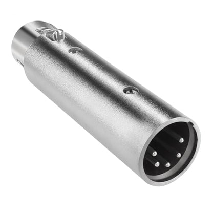 QIANRENON 5Pin XLR to 3Pin XLR DMX Converter Adapter - Male to Female Audio Connector, for DMX Stage Lighting & Microphone - style: 5M-3F
