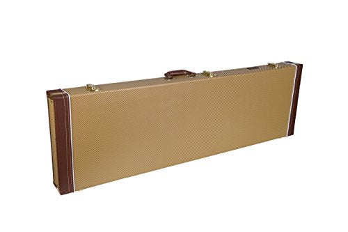 Crossrock Electric Bass Guitar Case- Sponge Lining, Metal Feet, Storage Space-Vinyl Tweed (CRW600BTW) - color: Vinyl Tweed, style: Bass
