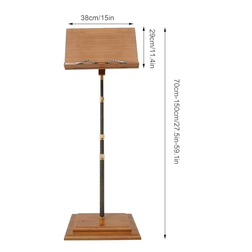 Sheet Music Stand & Desktop Book Stand, Rotatable Music Book Holder Stand,Wooden Portable Sheet Music Table Stand Height Adjustable from 27.5-59in with Book Stand Support, Carrying Bag - color: 27.5-59in
