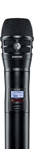 Shure ULXD2/K8B Handheld Transmitter with KSM8 Black Vocal Mic Capsule - for use with ULX-D Digital Wireless Microphone Systems, Receiver Sold Separately | G50 Band (ULXD2/K8B=-G50) - color: Black, style: G50 Band (470 – 534 MHz)