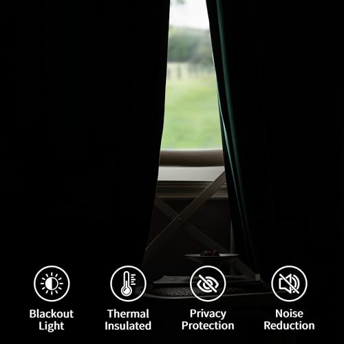 FMFUNCTEX Velvet Curtains Emerald Green Thermal Insulated Curtains for Bedroom Living Room Darkening Curtains 72 Inches Long Soft Luxury Heavy Rod Pocket Window Treatments Drapes 2 Panels Set - color: Emerald Green, size: 52"W x 72"L (Pack of 2)