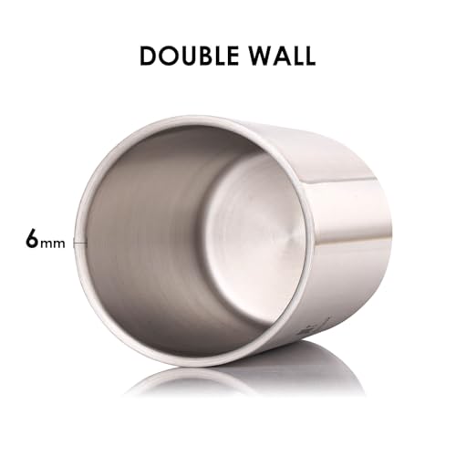Double Wall Utensil Holder, 304 Stainless Steel Sleek Holder for Countertop | Kitchen Utensil Holder - Spatula Spoon Storage Organizer, Large Utensil Caddy Counter, Shining Utensil Crock, Mirror Polish