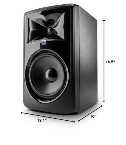 JBL Professional 308P MkII 8-Inch, 2-Way, Powered, Active Monitor Speaker for Near Field Music Production, Studio Monitor, Desktop Computer, Hi-Fi Audio. Sold individually, Black - style: 308P single