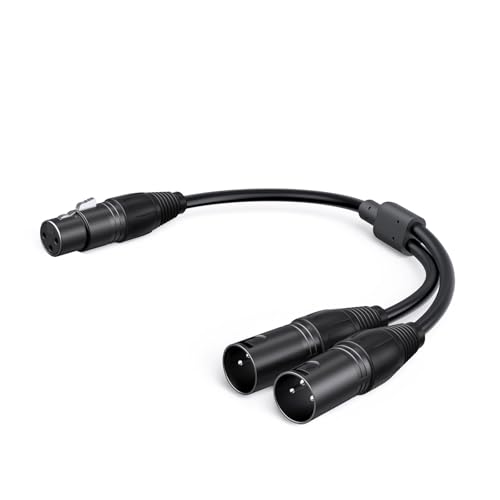 Balanced XLR Splitter Dual XLR Male to 1XLR Female XLR Y-Split Patch Cable | 2XLR to 1XLR 3Pin Microphone Splitter for Studio Preamp,Equzalizer, Speaker, Patch Bay, Studio Harmonizer, 1-feet - size: 1 Female XLR to 2 Male XLR, style: 2 Pack