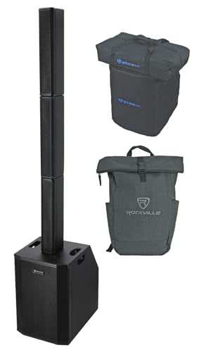 Rockville Titan Array System V2 Column PA with RPAK Charcoal Backpack