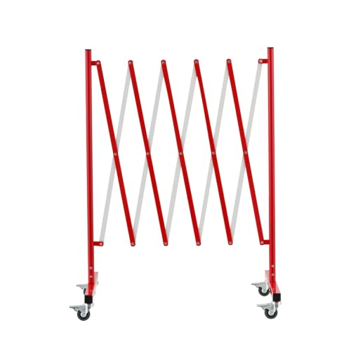 TRUNK 8ft Expandable Metal Barricade, Mobile Safety Gate, Red and White | High-visibility red/white finish for heavy-duty outdoor & warehouse safety - size: 8 FT Red and White-41 in(L-H)