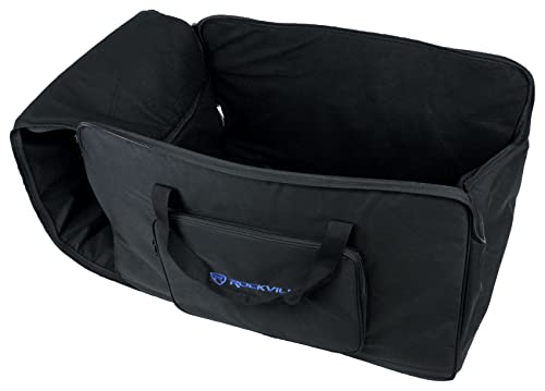 Rockville TB15 V2 Padded Speaker Bag Carry Case for 15" DJ PA Speakers | Stand Holder, Water Resistant, Dual YKK Zippers, Dual Handles, Interior Straps, Rugged, Thick Foam, Fits Most Brands, 5.3 lbs