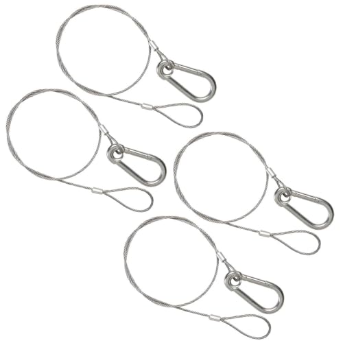 ASC 24 Inch Steel Light Fixture Safety Cable 4 Pack DJ Stage Lighting