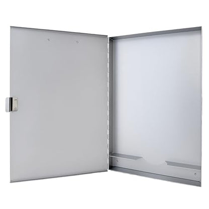 Saunders Redi-Rite Metal Storage Clipboard, Silver, Letter, Nursing | 89% recycled aluminum, self-locking latch, 1.5in storage, steel clip w/ ID holder, fits 8.5x11in, HIPAA-friendly, USA-made