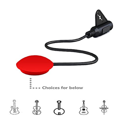 Imelod Contact Microphone Piezo Pickup for Guitar Ukulele Violin Cello Banjo Mandolin etc(Red) - color: Red