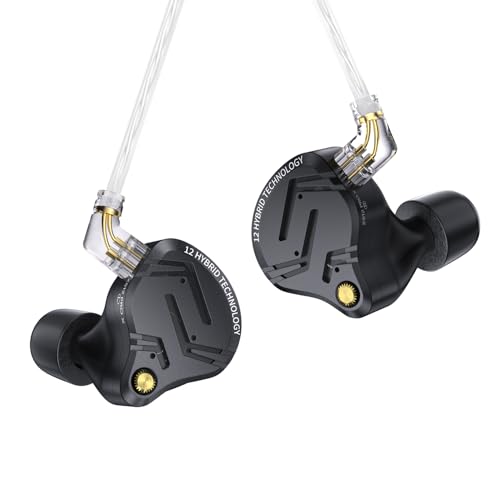 keephifi ZS12 Pro X in Ear Monitor, 1DD 5BA HiFi Wired Gaming Earbuds, ZS10 Pro X Upgraded Version IEM Earphones Earbuds with 2Pin-C Detachable Cable for Musicians, Audífonos Gamer, Audiphile