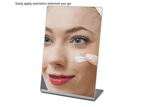 Marketing Holders 4 Pack Plexiglass Mirror 4" x 6" Slant Back Counter Top Free Standing Salons Optical and Jewelry Shops Travel Acrylic Slanted Mirrors Vanity Makeup Locker - size: 4"w x 6"h