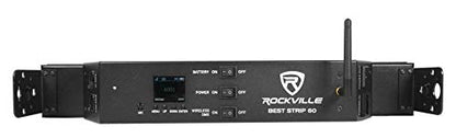Rockville Best PAR 60 Bundle: (2) Rechargeable Par Can Wash Lights, (2) RockWedge LED RGBWA UV Par Lights, (2) Best Strip 60 Rechargeable Wash Bars, ROCKFORCE W2 DMX Lighting Controller, 7-Items