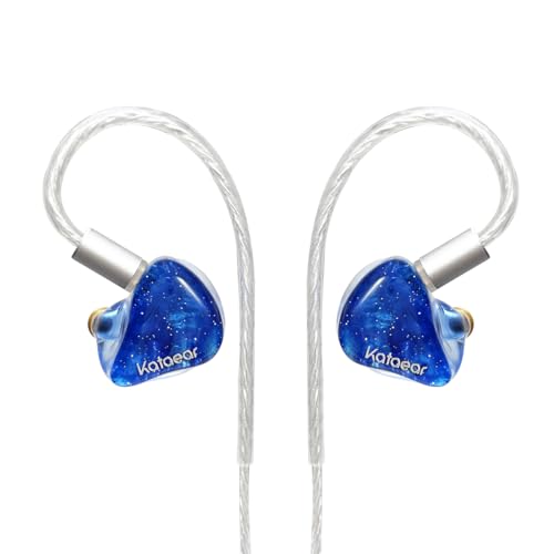 in Ear Monitor Headphones for Musician, 10mm Berryllium Diaphram Dynamic Driver Wired Earbuds with Detachable OFC Silver-Plated Cable for Audiophile DJ Studio Gaming (3.5mm, Blue) - style: 3.5mm
