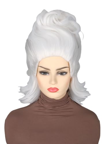 Topcosplay Women or Girl Sea Witch Wig Short White Ghost Wig Cosplay Halloween Costume Wigs - color: White
