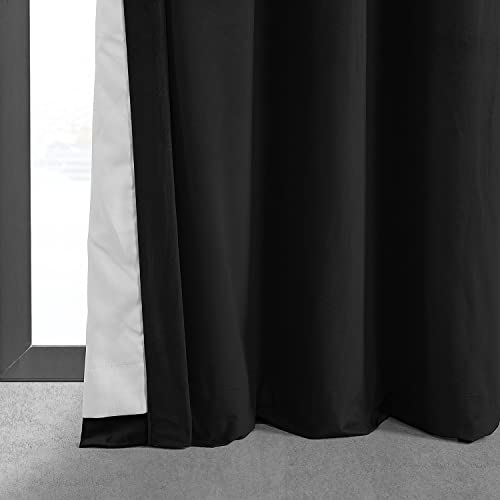 HPD Half Price Drapes Signature Grommet Blackout Velvet Curtains 108 Inches Long Heat & Full Light Blocking Blackout Curtains for Bedroom & Living Room (1 Panel), 50W x 108L, Warm Black - color: Warm Black, size: 50"W x 108"L (Pack of 1)