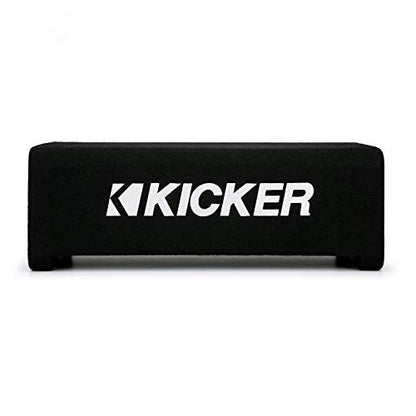 Kicker 48CDF104 Comp 10" Subwoofer Down-Firing Enclosure 4 Ohm (Renewed) | Loaded 10 inch sub and box combo ready to wire, floor-facing bass output, fits trunks and cargo areas, simple amp hookup