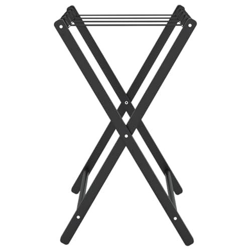 Luggage Rack for Guest Room, Foldable Suitcase Stand with Black Bamboo Frame, Heavy Duty Hotel Style Travel Accessory 27x15x23 Inches - color: Black 2