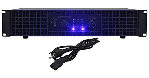 Rockville RSG10 10" PA Speaker Pair DJ Bundle with AX1200 Amplifier, Stands | 800W Peak / 300W RMS Total, 1200W 2-Channel Amp, RVSS2 Tripod Stands, 2 RSB17 Speakon Cables, Carry Case, 7-Items