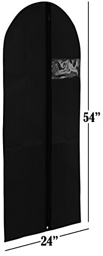 Handy Laundry Garment Bags for Hanging Clothes – Set of 2 Fabric Dress Bags, 24 x 54 Inches, Zippered Suit & Gown Storage Covers for Travel & Closet Organization - size: 24" x 54", style: Fabric