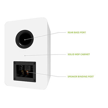 Kanto YU Passive 5.25" Passive Bookshelf Speakers with 1" Silk Dome Tweeter | External Amplifier Required | Pair | Matte White - color: White, size: 5.25" Woofer - 5 Ohm - 100 Watts Per Speaker