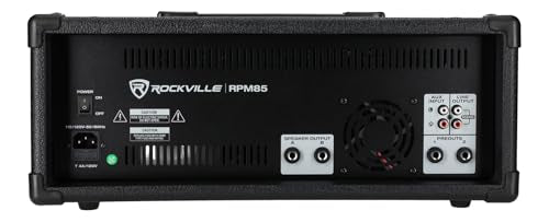 Rockville RPM85 2400W Powered 8 Channel Mixer, Bluetooth, USB/SD, 5 Band EQ, Adjustable Echo/Delay, +15V Phantom Power, for Live Music and Events