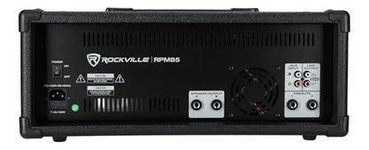 Rockville RPM85 2400W Powered 8 Channel Mixer, Bluetooth, USB/SD, 5 Band EQ, Adjustable Echo/Delay, +15V Phantom Power, for Live Music and Events