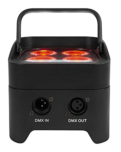 Rockville Best PAR 50 Black Rechargeable Par Wash Uplight, Wireless DMX | 15-Hour Rechargeable Battery, RGBWA, UV, IRC Remote, Sound Activated, Flicker Free, 6500 Lux, 4x6W LEDs - color: Black