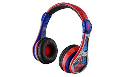 eKids Spiderman Wireless Bluetooth Portable Headphones with Microphone, Volume Reduced to Protect Hearing Rechargeable Battery, Adjustable Kids Headband for School Home or Travel | Volume Reduced and Built-in Microphone - color: Spiderman