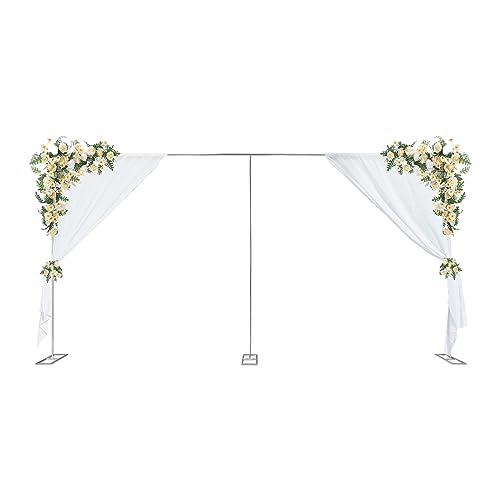 20 x 10ft Backdrop Stand, Heavy Duty Pipe and Drape Backdrop Kit, Adjustable Metal Background Support Frame, Sturdy Weighted Base Curtain Stand for Wedding Ceremony, Party & Holiday Event Decorations - size: 20X10FT Silver
