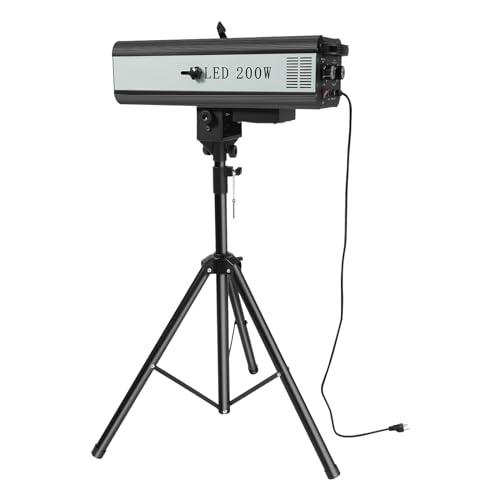 Led Follow Stage Spot Light with Stand,200w Muti-Color Manual Control Stage Spotlight Stage Spot Focused Lamp Professional Performance Lights,for Dj Party Disco Clubs Stage Effect. (（Light+Stand）) - size: （Light+Stand）