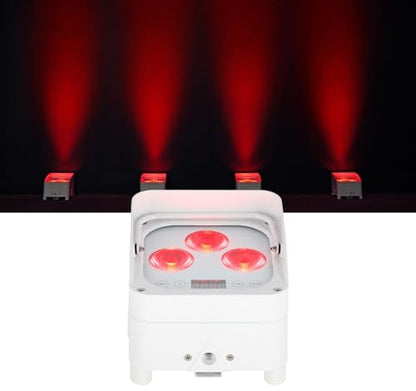 Rockville Wet PAR 50 White Rechargeable DJ Light with 2.4Ghz Wireless DMX | 24-Hour Battery, RGBWA+UV LEDs, RF Remote, IP64 Waterproof, 3/4/6/10-Channel Modes, Master/Slave