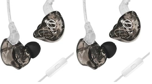KZ Dawn IEM Earphones for Musicians, 3.5mm in-Ear Monitor Headphones with Mic, Noise Isolating Wired Earbuds for Studio, Gaming & All-Day Wear (Pack of 2) - size: 3.5mm With Mic (Pack of 2)