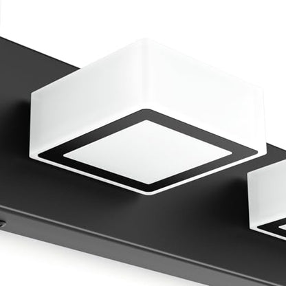 Ralbay Black Bathroom Vanity Lights 24inch Metal Acrylic LED Modern Bathroom Wall Lighting Fixtures Over Mirror Matte Black (White Light 6000K, Non-dimmable) - color: Black-White light, size: 24 inch