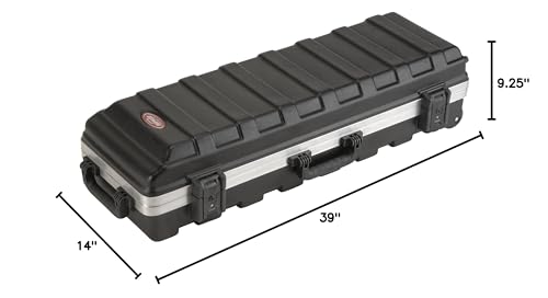 SKB Compact Stand Case 36-1/2 x 11-7/8 x 8-1/4 with Wheels & Straps, TSA Latches, Over molded Handle | TSA Latches for Air Travel, Over-Molded Tow Handle, Straps Included, Holds Stands and Pedals, Rugged 36.5 in. Shell - size: 36-1/2 x 11-7/8 x 8-1/4 inch
