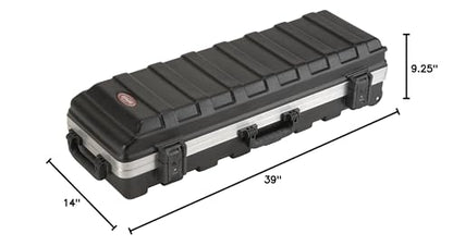 SKB Compact Stand Case 36-1/2 x 11-7/8 x 8-1/4 with Wheels & Straps, TSA Latches, Over molded Handle | TSA Latches for Air Travel, Over-Molded Tow Handle, Straps Included, Holds Stands and Pedals, Rugged 36.5 in. Shell - size: 36-1/2 x 11-7/8 x 8-1/4 inch