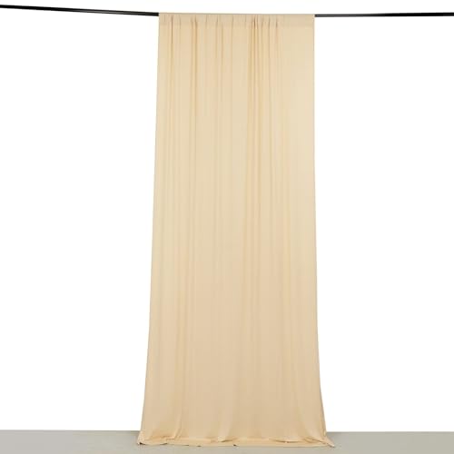5x10 feet Beige 4-Way Stretch Spandex Divider Backdrop Curtain Party Wedding Ceremony Decorations - color: Beige