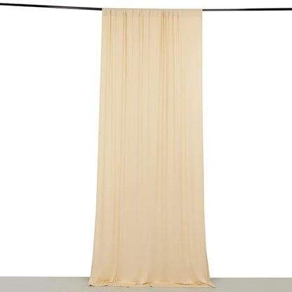 5x10 feet Beige 4-Way Stretch Spandex Divider Backdrop Curtain Party Wedding Ceremony Decorations - color: Beige