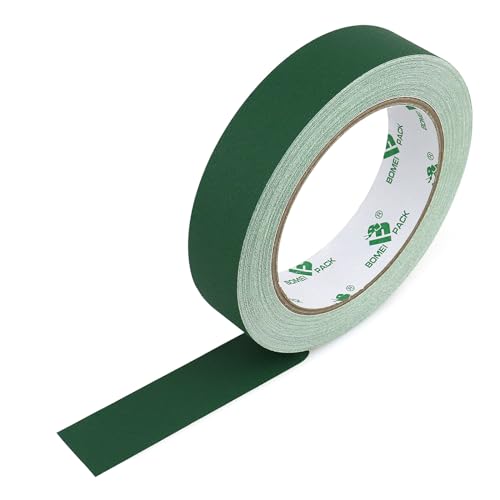 BOMEI PACK Dark Green Gaffer Tape, Matte Non-Reflective, 1inch x 20yds No Residue Hand Tear Self-Adhesive Tape for Labeling, Cable, Stage, Photo Studio, Painters and Duct Repair, 1 Pack - size: 1in*20y