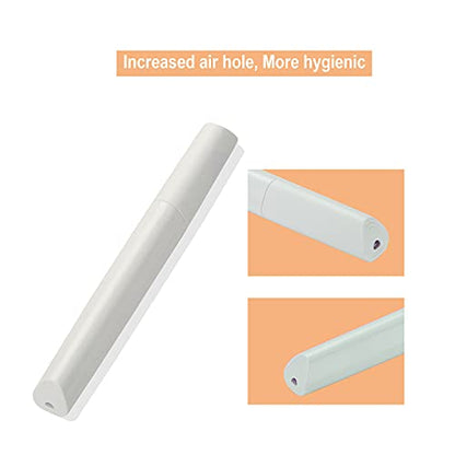 Portable Travel Toothbrush Case, Lipstick–like Plastic Toothbrush Holder Toothbrush Case Breathable Design with Air Hole More Hygienic Toothbrush Tube for Home Daily Travelling (White) - color: White