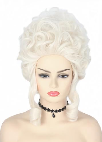 Topcosplay Blonde Short Big Hair Wig Halloween Costume Cosplay Wigs for Women Baroque Beehive Wig - color: Blonde