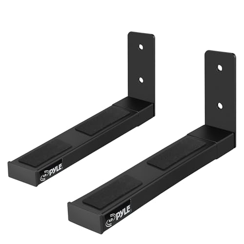 Pyle Adjustable Speaker Wall Mount Brackets - 2 Pack Extendable Steel Arms for Center Channel, Small or Large Speakers & Soundbars - 110 lbs Capacity, 6.7-11.8" Depth - Includes Mounting Hardware - style: 1-Pack (2 Brackets)