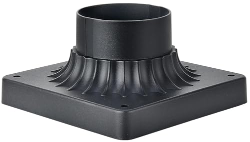 Pier Mount Base 6 Pack, Outdoor Post Light Adapter Matte Black - color: Matte Black-6PK