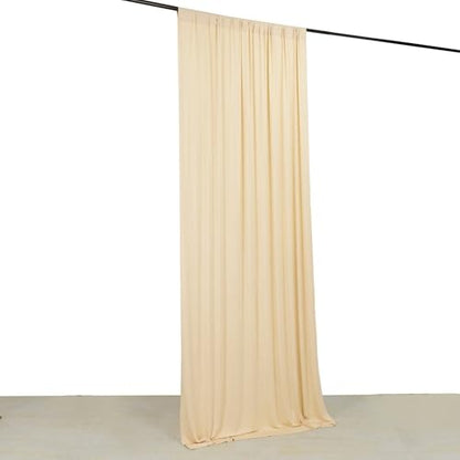 5x10 feet Beige 4-Way Stretch Spandex Divider Backdrop Curtain Party Wedding Ceremony Decorations - color: Beige
