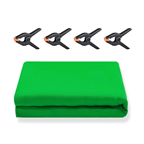 10X20ft Large Green Screen Backdrop for Photography, LCUIRC Two Rod Pocket Chromakey Collapsible Green Polyester Curtain with 4 Clamps for Photography, Zoom Meeting and Game Live Steaming - color: 10x20ft Green