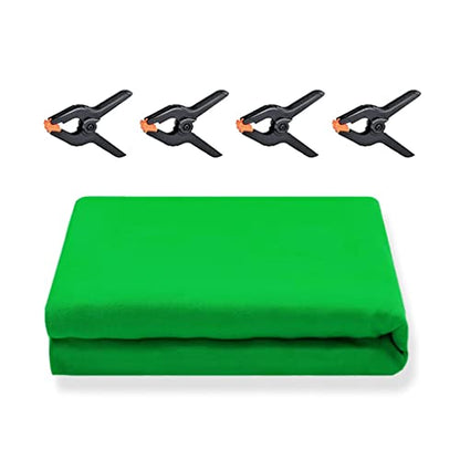 10X20ft Large Green Screen Backdrop for Photography, LCUIRC Two Rod Pocket Chromakey Collapsible Green Polyester Curtain with 4 Clamps for Photography, Zoom Meeting and Game Live Steaming - color: 10x20ft Green